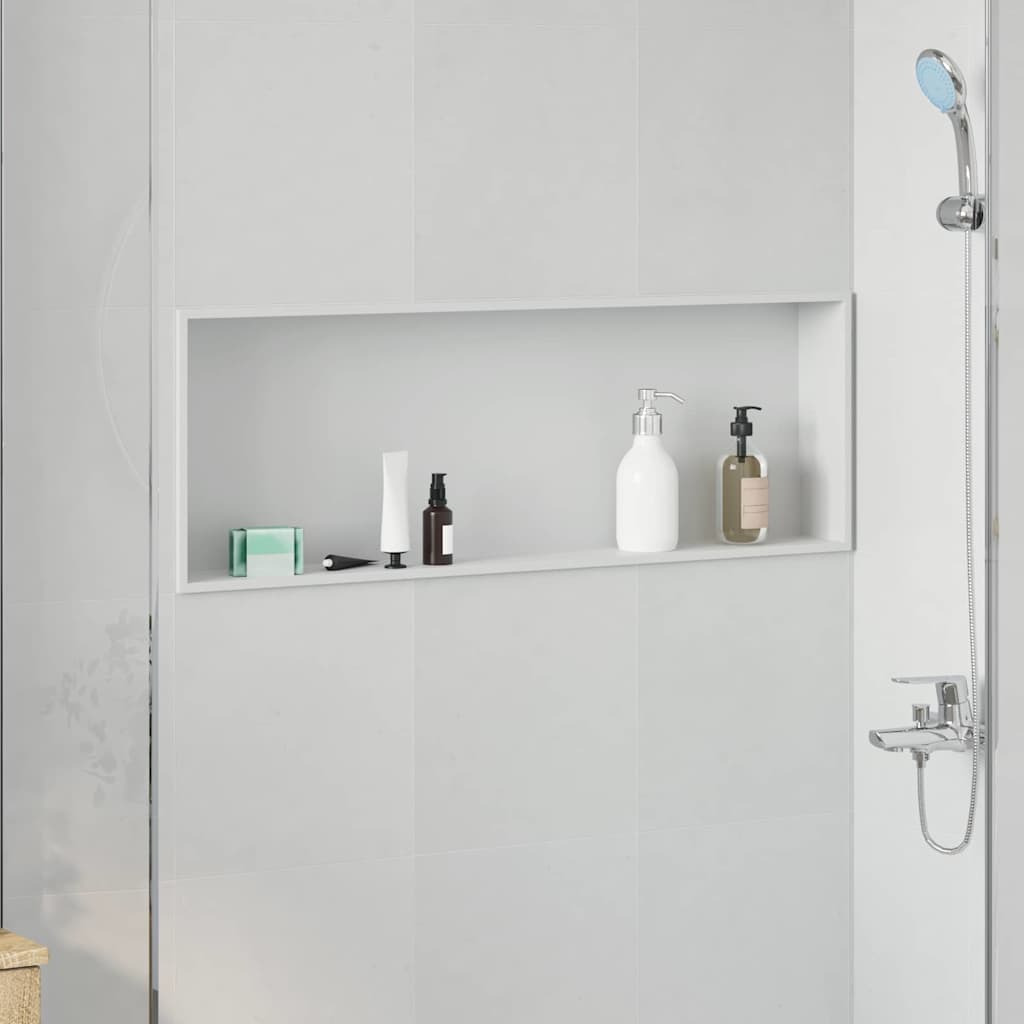 Douche Niche Wit 90 x 30 x 9,5 cm Roestvrij staal