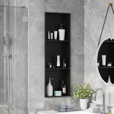 Inbouwnis douche Zwart 92 x 32 x 10 cm Roestvrij staal