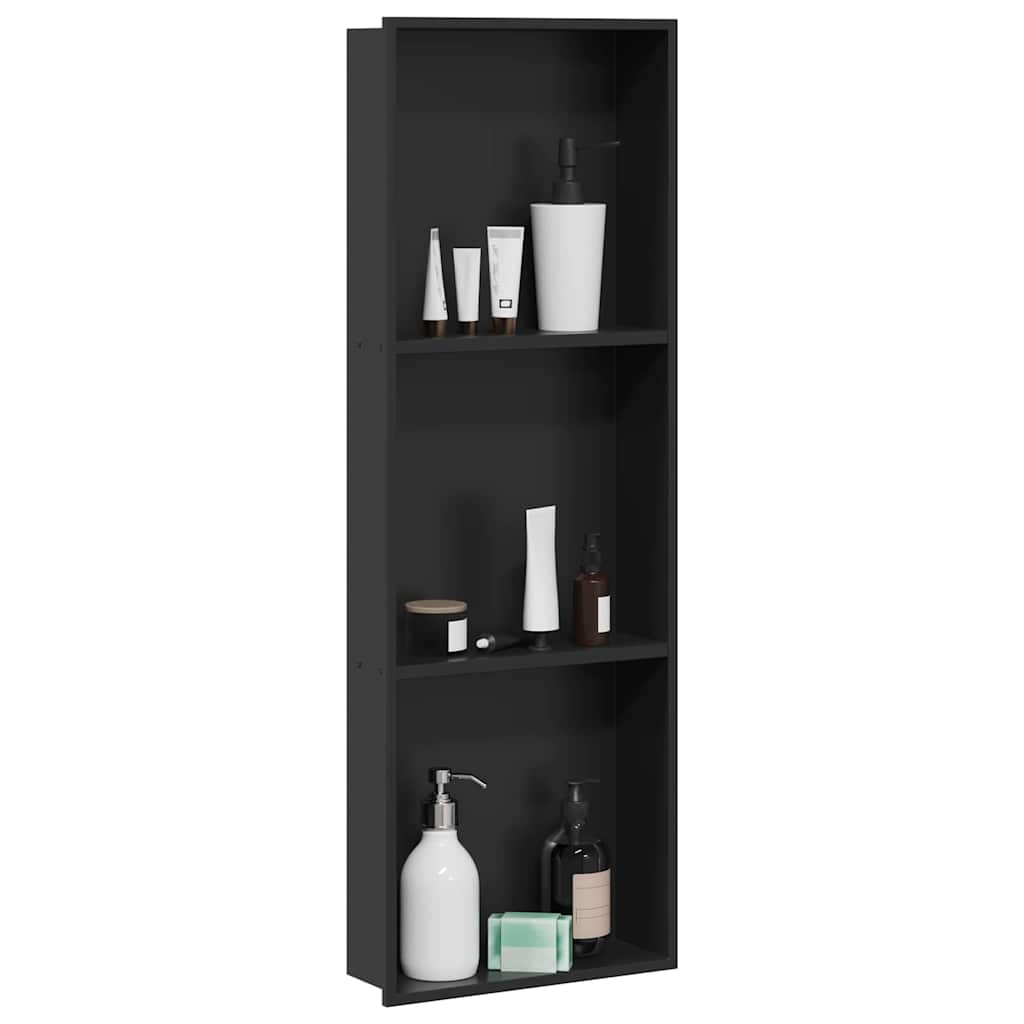 Inbouwnis douche Zwart 92 x 32 x 10 cm Roestvrij staal