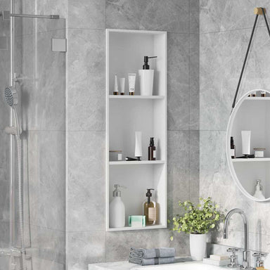 Douche Niche Wit 90 x 30 x 9,5 cm Roestvrij staal