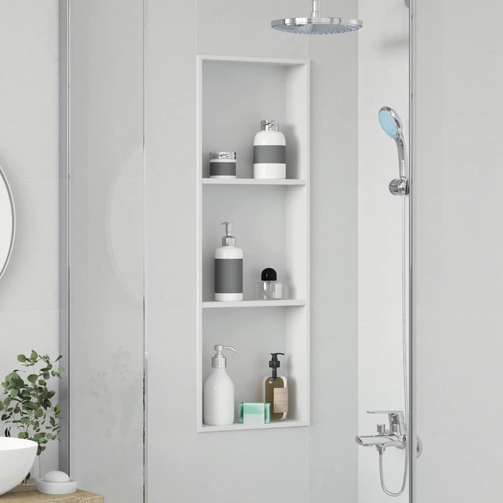 Douche Niche Wit 90 x 30 x 9,5 cm Roestvrij staal