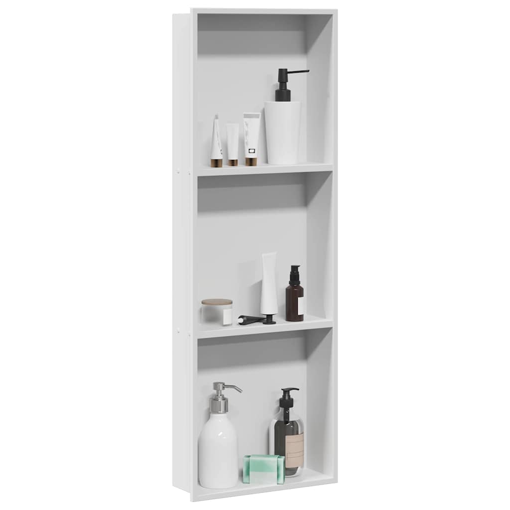 Douche Niche Wit 90 x 30 x 9,5 cm Roestvrij staal