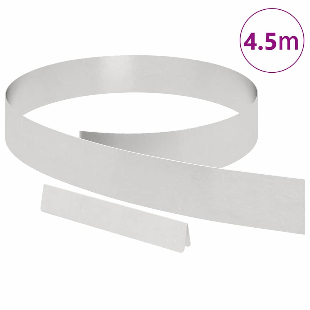 Tuinrand 450 x 0,05 x 10 cm Roestvrij staal Zilver