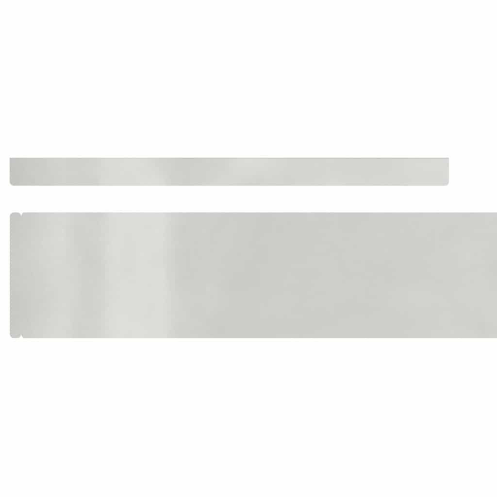 Tuinrand 4 st 450 x 0,05 x 10 cm Roestvrij staal Zilver