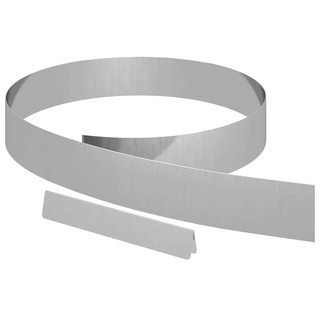 Tuinrand 4 st 450 x 0,05 x 10 cm Gegalvaniseerd staal Zilver
