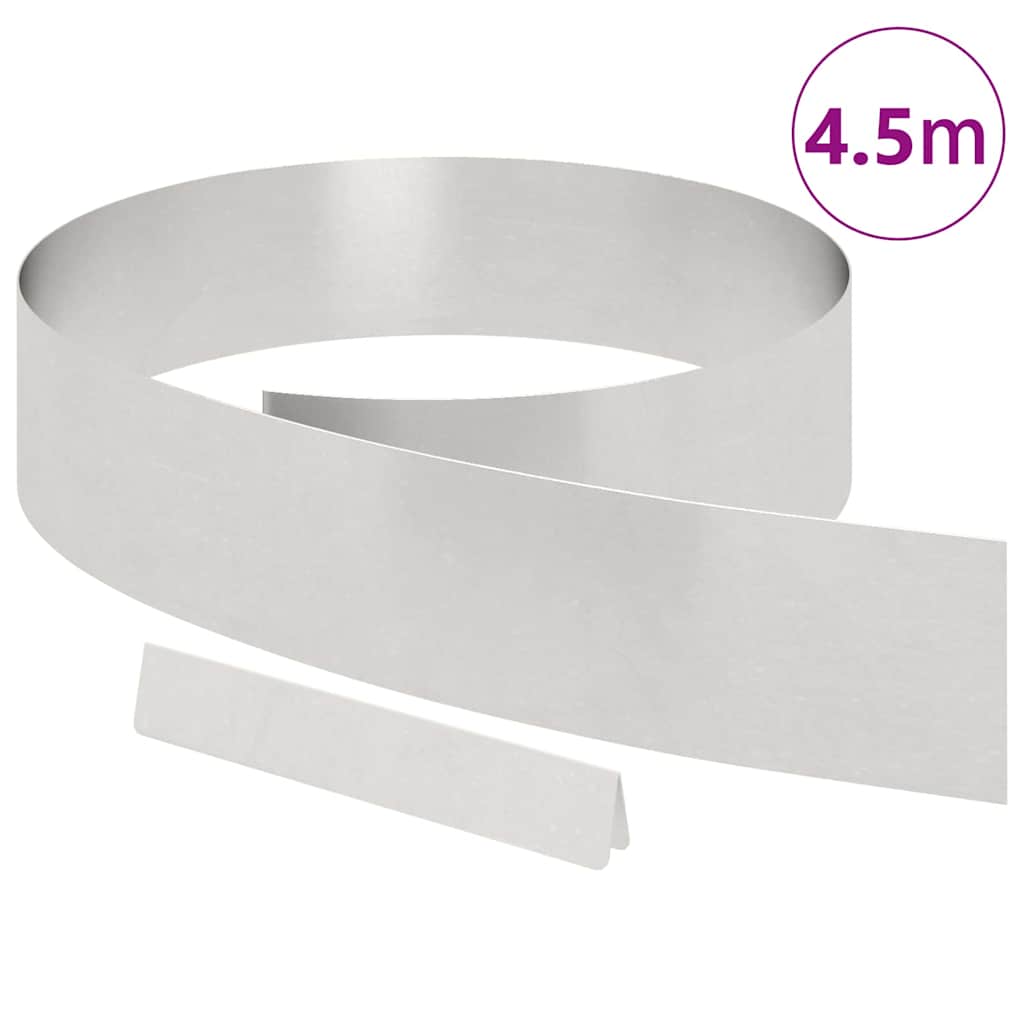 Tuinrand 450 x 0.05 x 15 cm Roestvrij staal Zilver