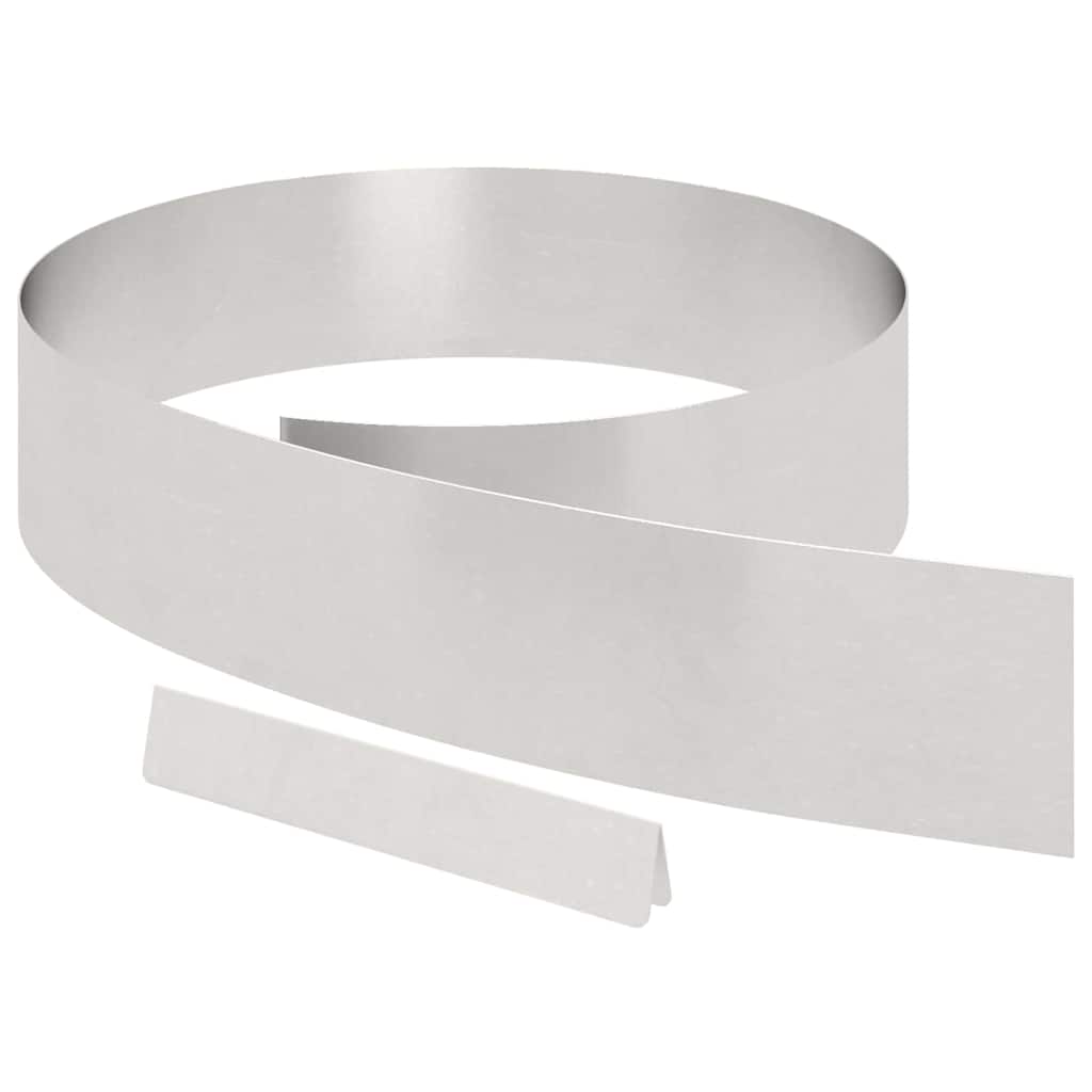 Tuinrand 4 st 450 x 0.05 x 15 cm Roestvrij staal Zilver