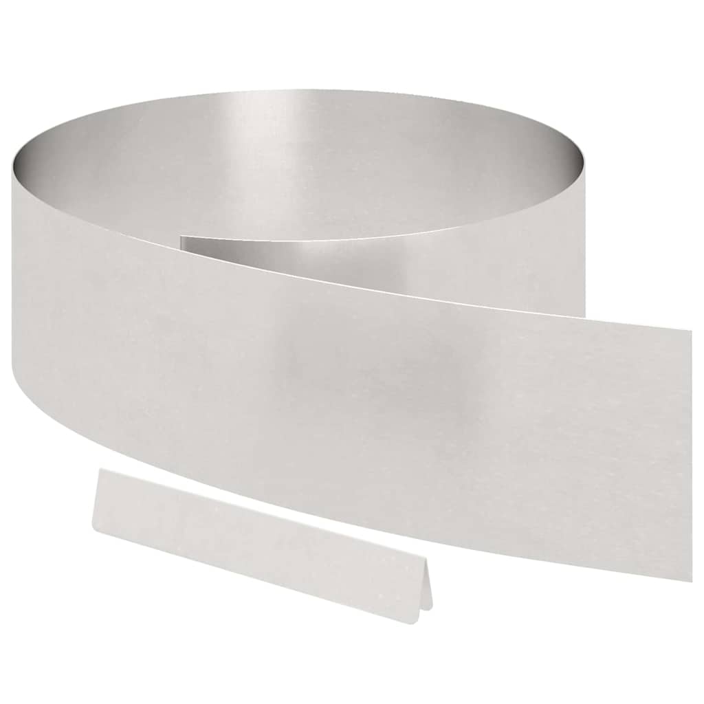 Tuinrand 450 x 0,05 x 20 cm Roestvrij staal Zilver