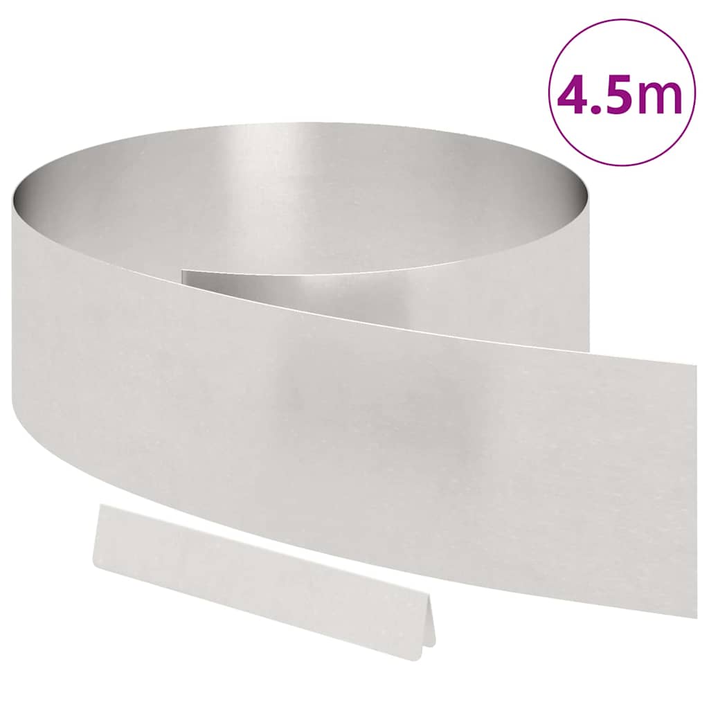 Tuinrand 450 x 0,05 x 20 cm Roestvrij staal Zilver