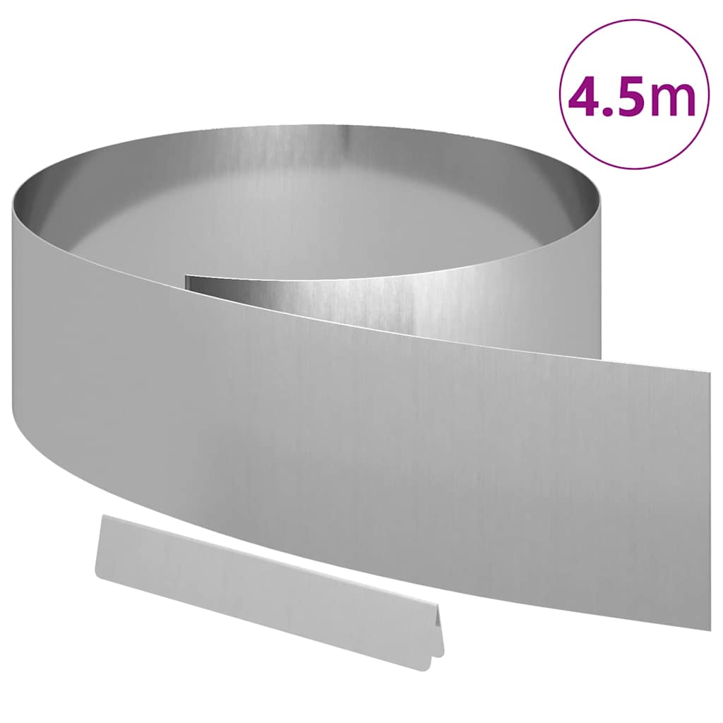 Tuinrand 450 x 0,05 x 20 cm Gegalvaniseerd staal Zilver