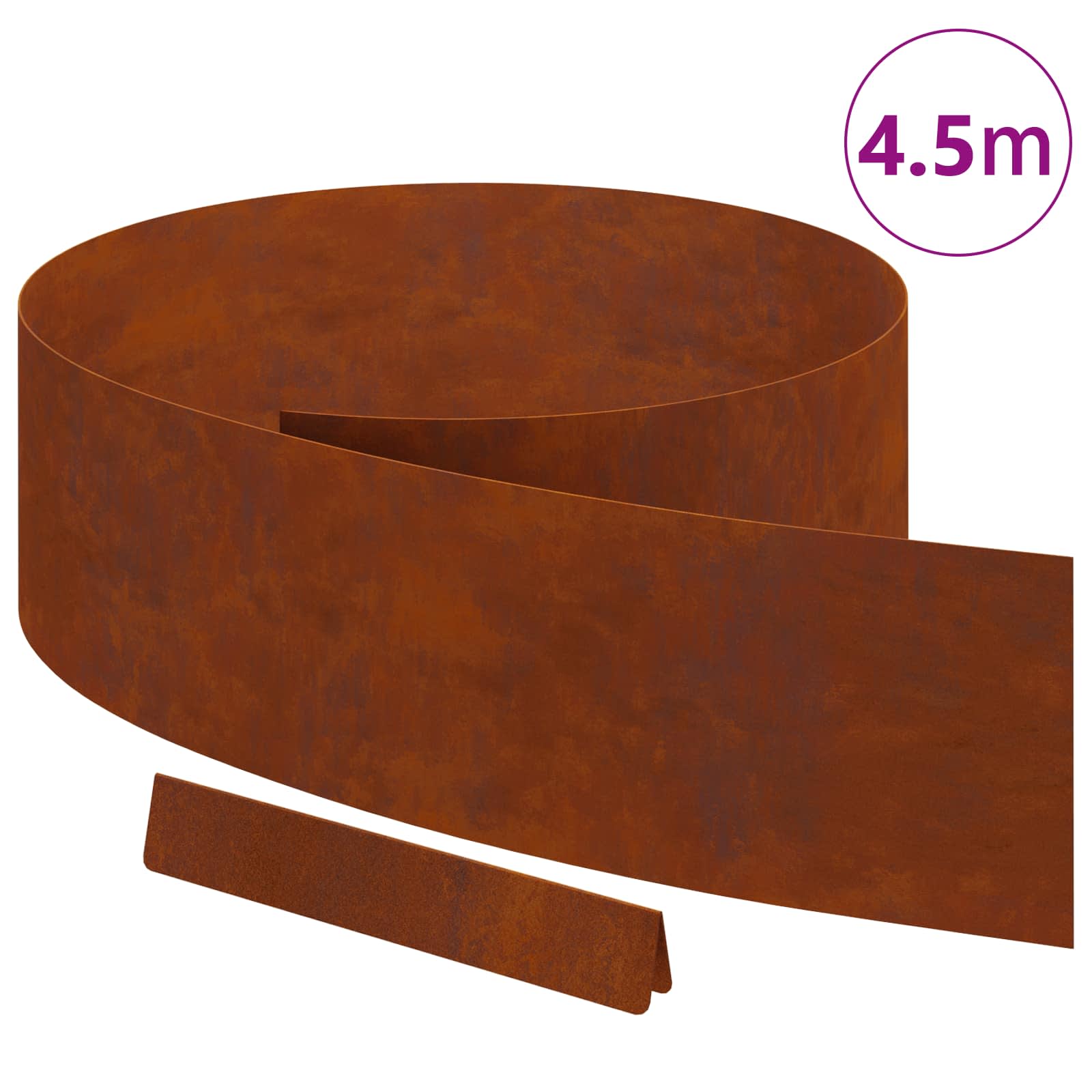 Tuinrand 450 x 20 cm weervast staal Roestig