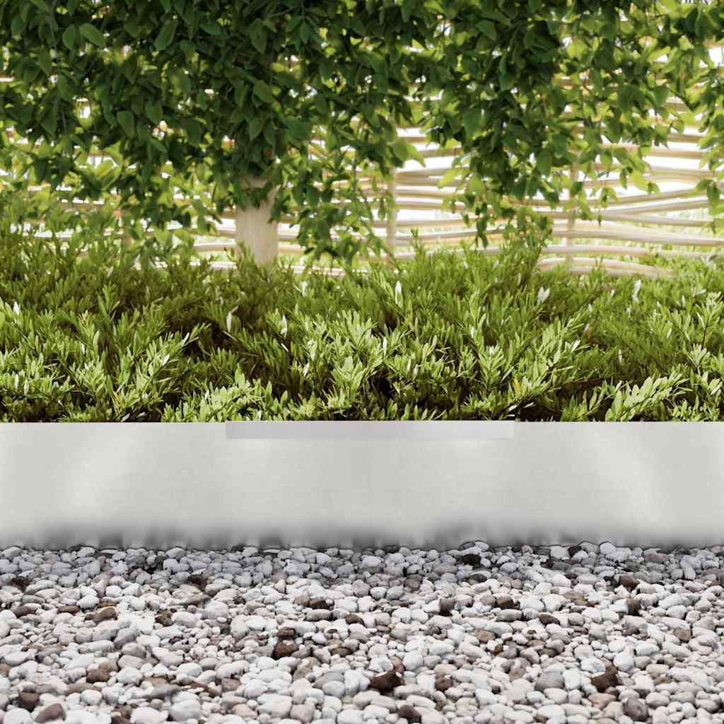 Tuinrand 450 x 25 cm Roestvrij staal Zilver