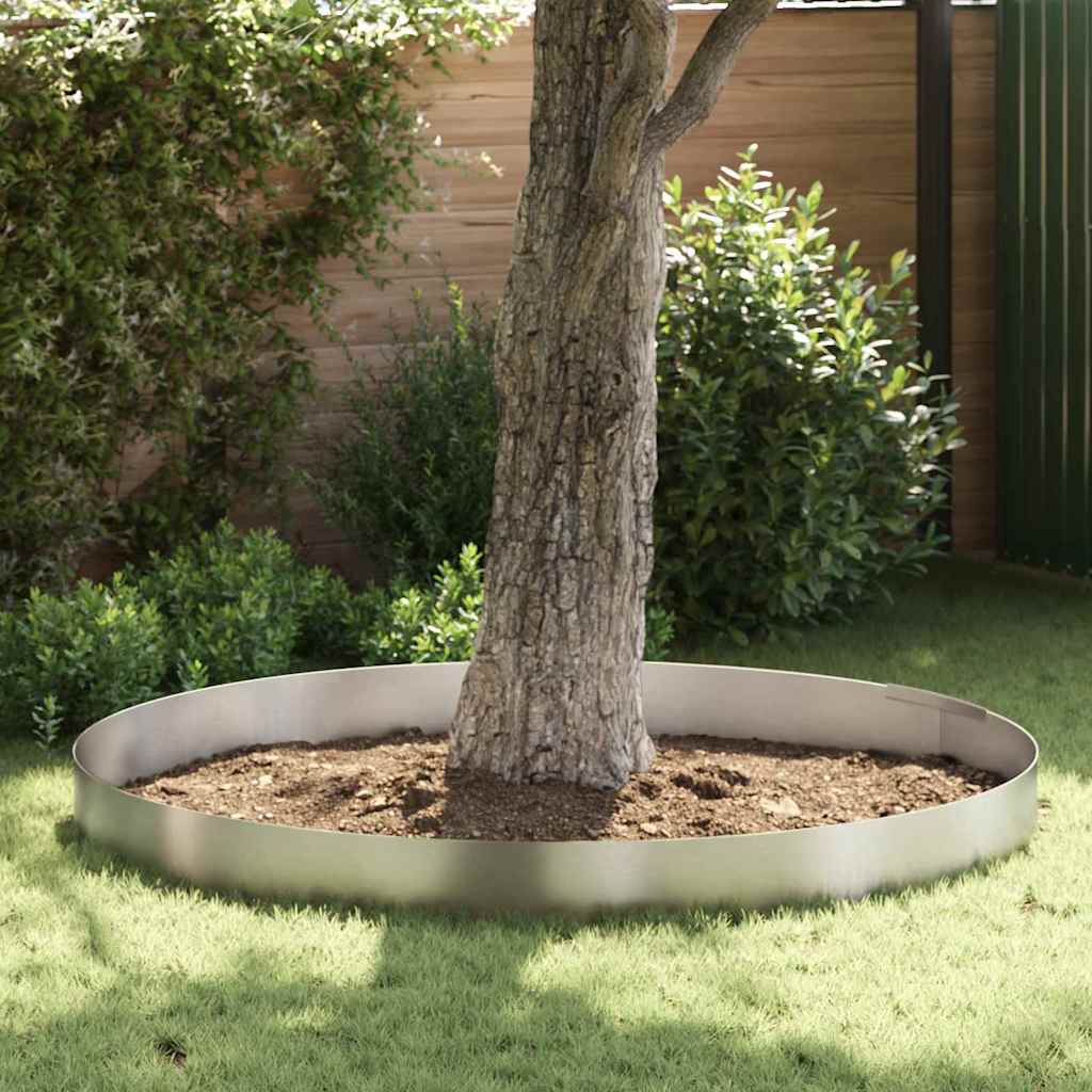 Tuinrand 450 x 25 cm Roestvrij staal Zilver