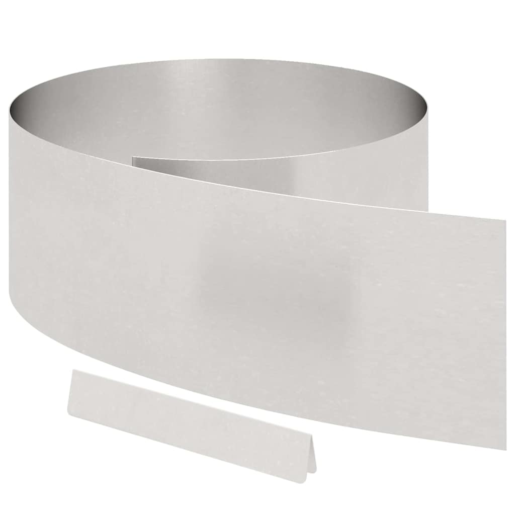 Tuinrand 450 x 25 cm Roestvrij staal Zilver