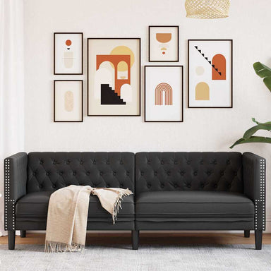 Bank Zwart 194 x 74,5 x 70,5 cm PVC