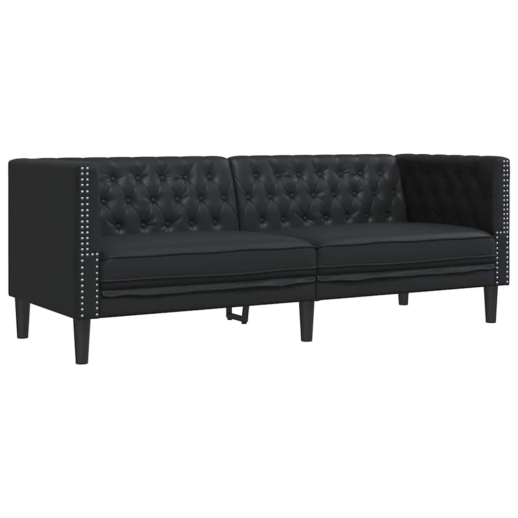 Bank Zwart 194 x 74,5 x 70,5 cm PVC