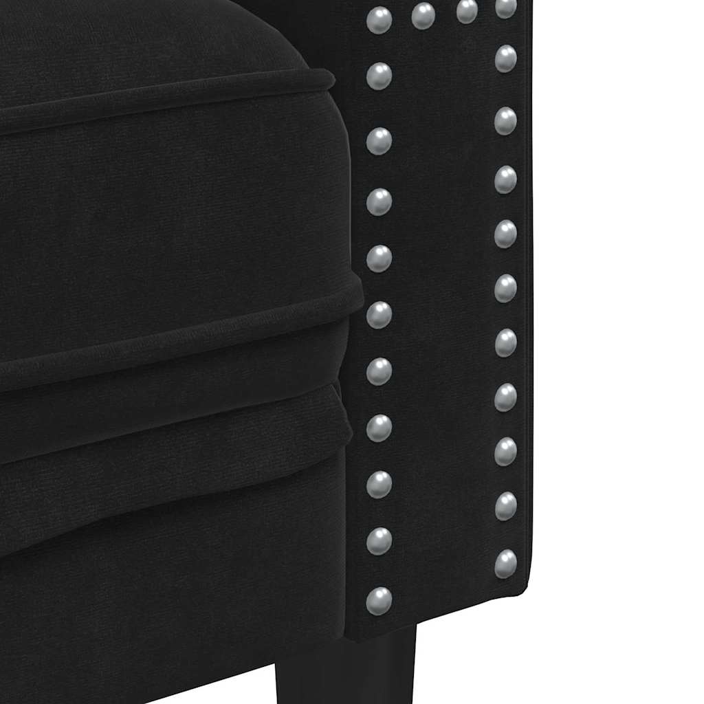 Bank Zwart 174 x 74,5 x 70,5 cm Fluweel