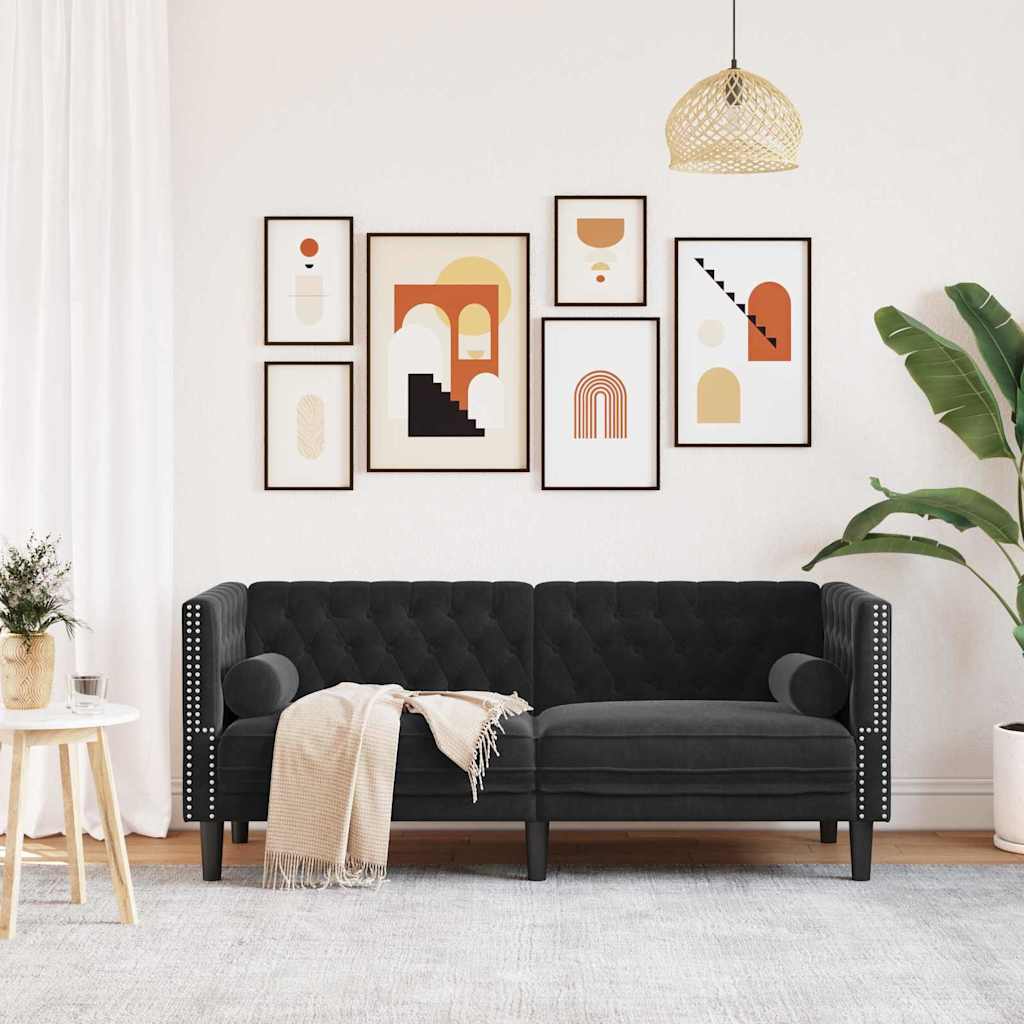 Bank Zwart 174 x 74,5 x 70,5 cm Fluweel