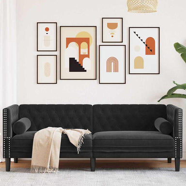 Bank Zwart 194 x 74,5 x 70,5 cm Fluweel