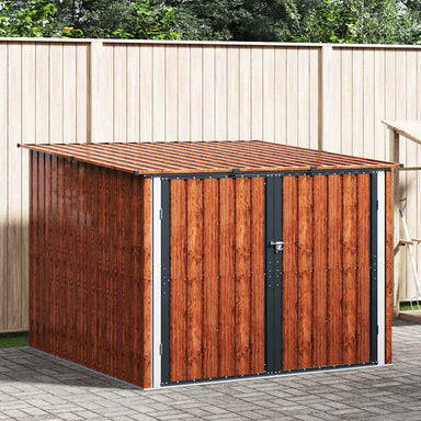 Fietsschuurtje 3 st Bruin 216 x 207 x 158 cm Metaal