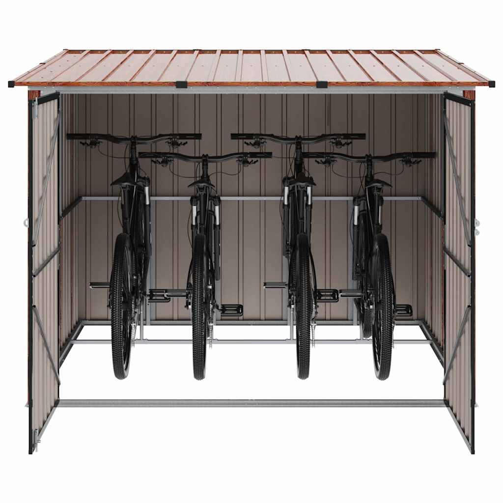 Fietsschuurtje 3 st Bruin 216 x 207 x 158 cm Metaal