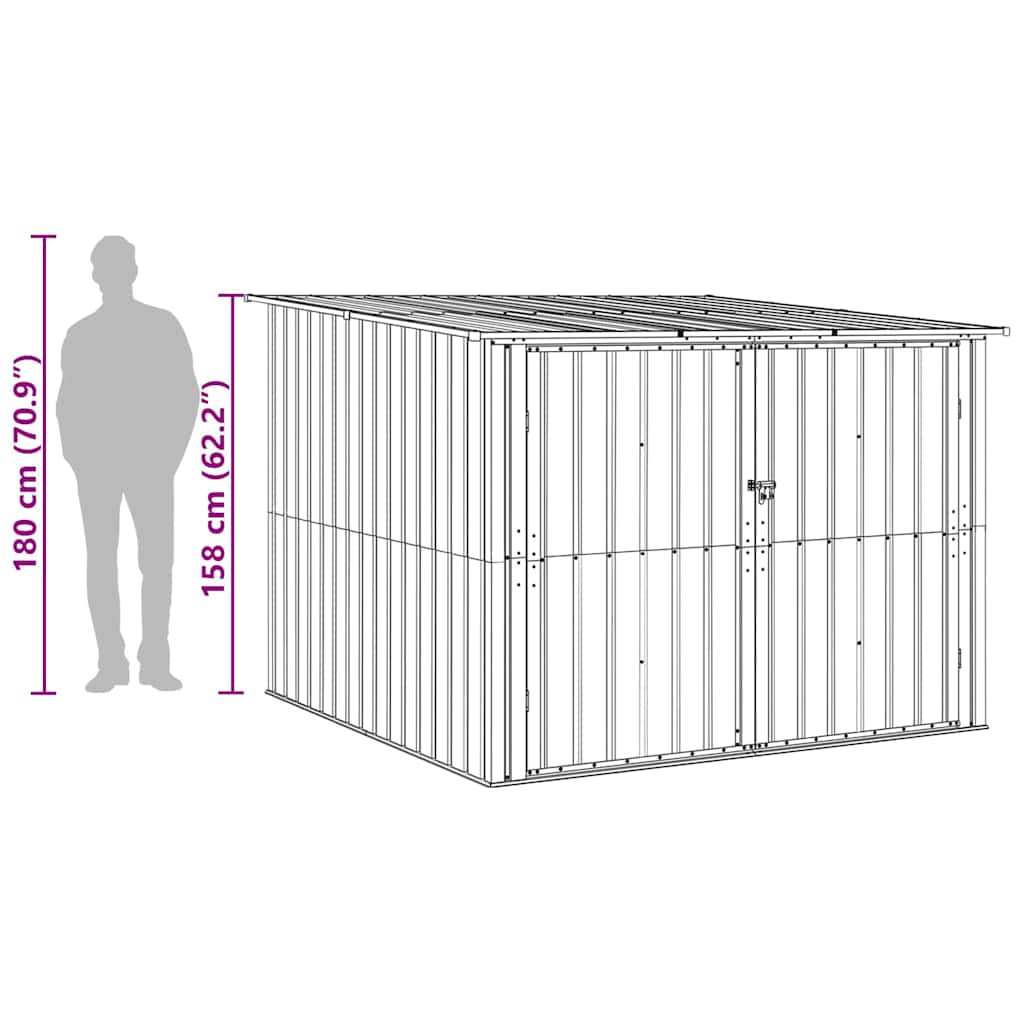 Fietsschuurtje 3 st Bruin 216 x 207 x 158 cm Metaal