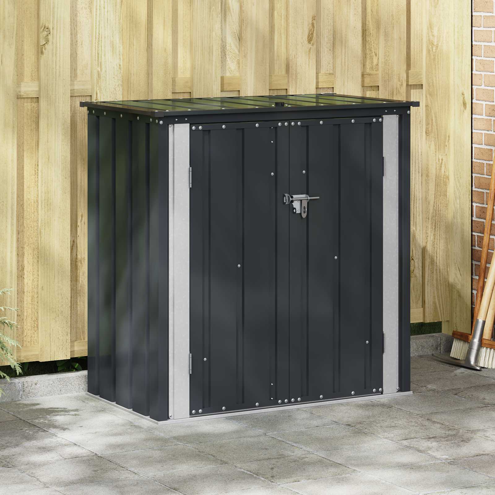 Tuinopslagdoos Zwart 101,5 x 57 x 100,5 cm Staal