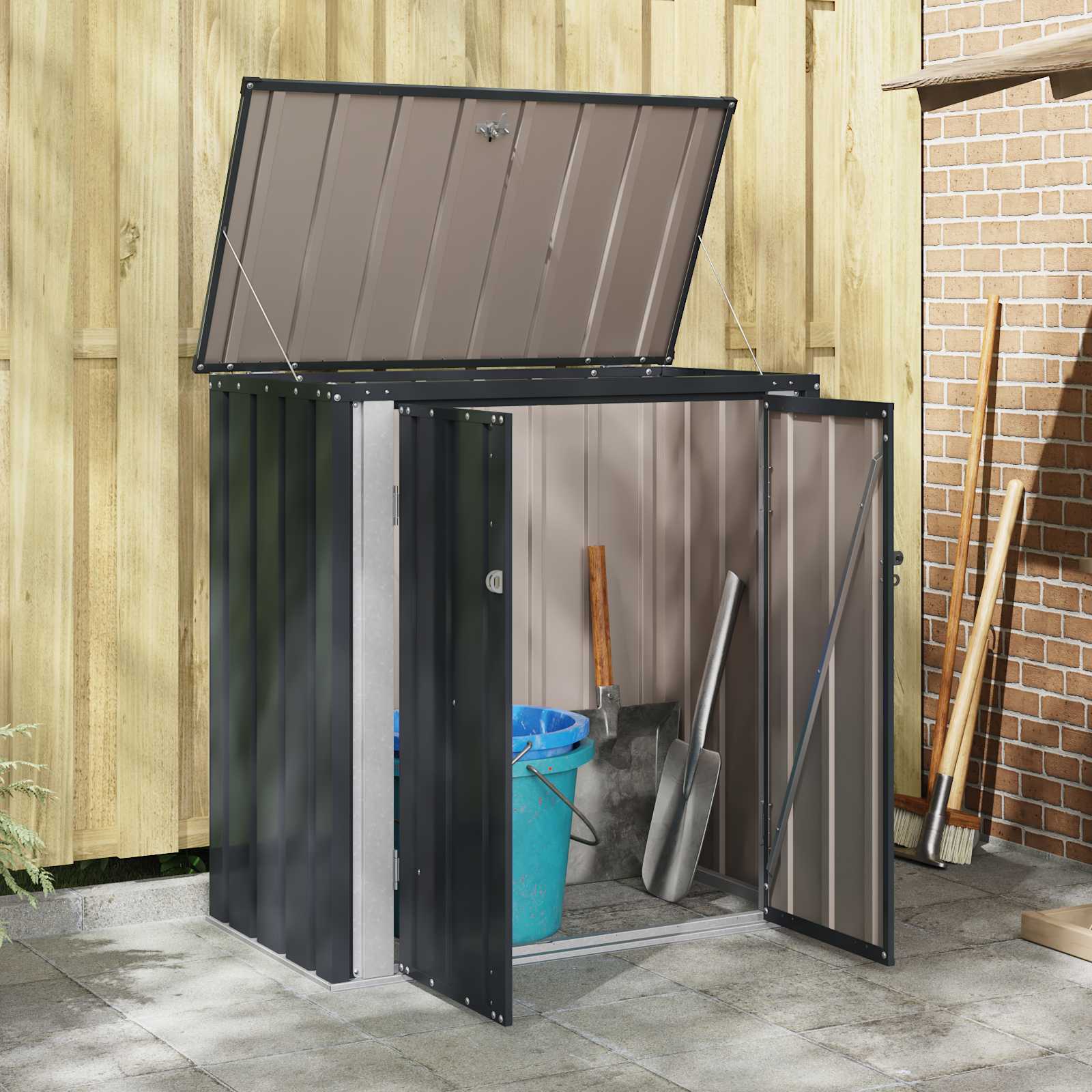 Tuinopslagdoos Zwart 101,5 x 57 x 100,5 cm Staal