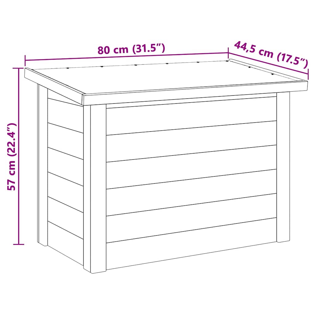 Opbergbox Naturel 80 x 44,5 x 57,5 cm Geïmpregneerd grenenhout