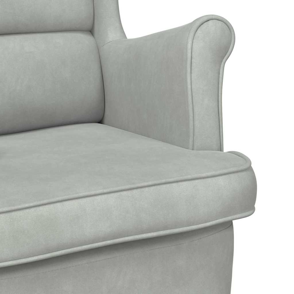 Fauteuil Lichtgrijs Fluweel