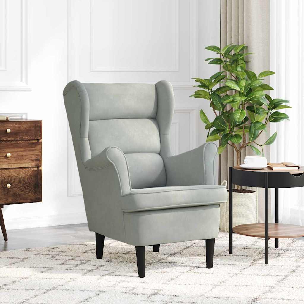 Fauteuil Lichtgrijs Fluweel