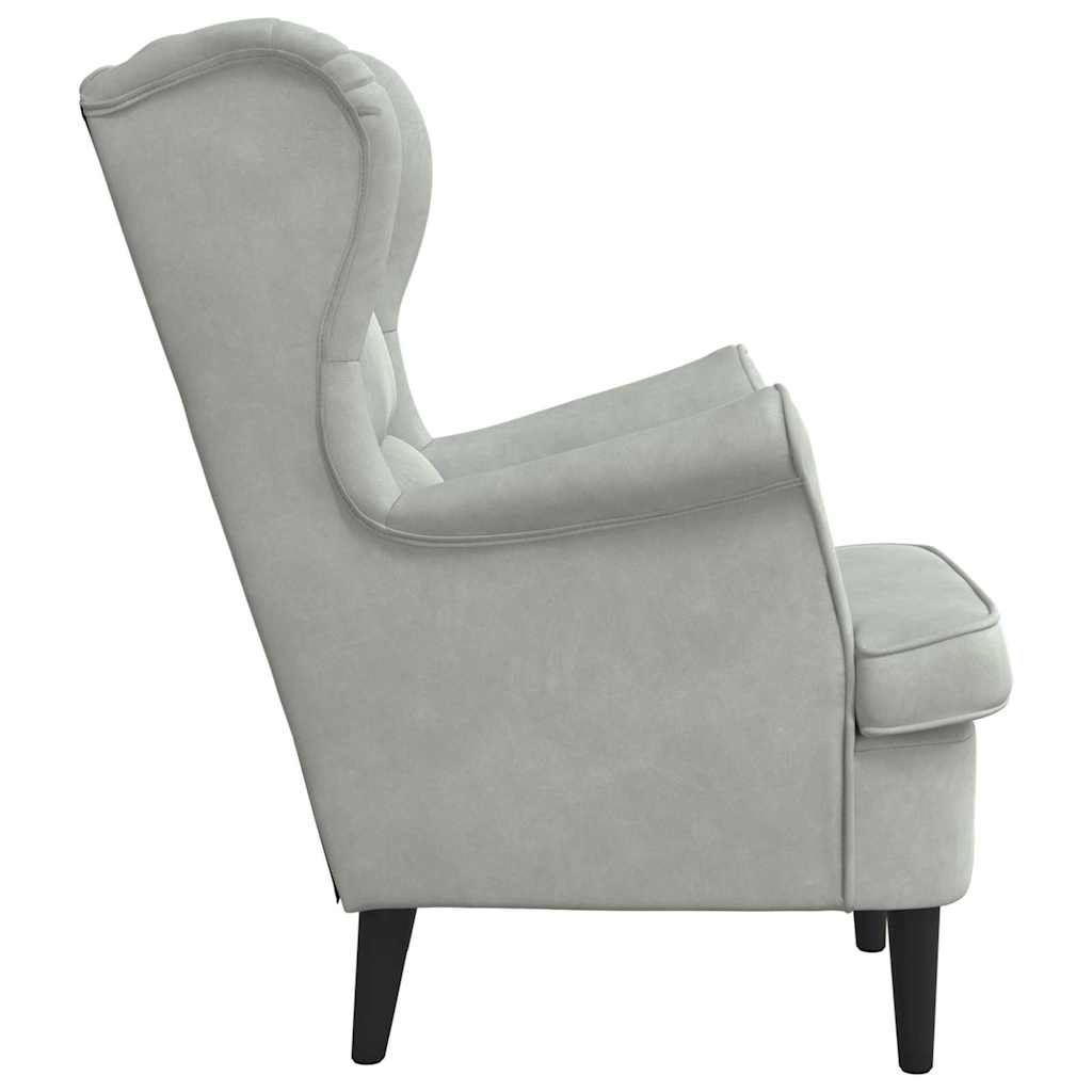 Fauteuil Lichtgrijs Fluweel
