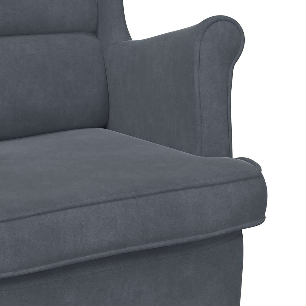 Fauteuil Donkergrijs Fluweel