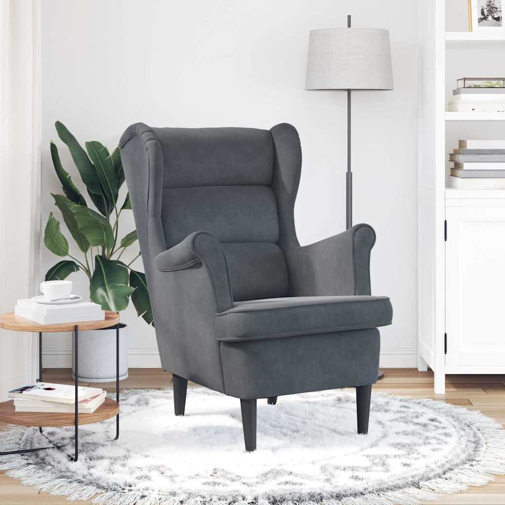 Fauteuil Donkergrijs Fluweel