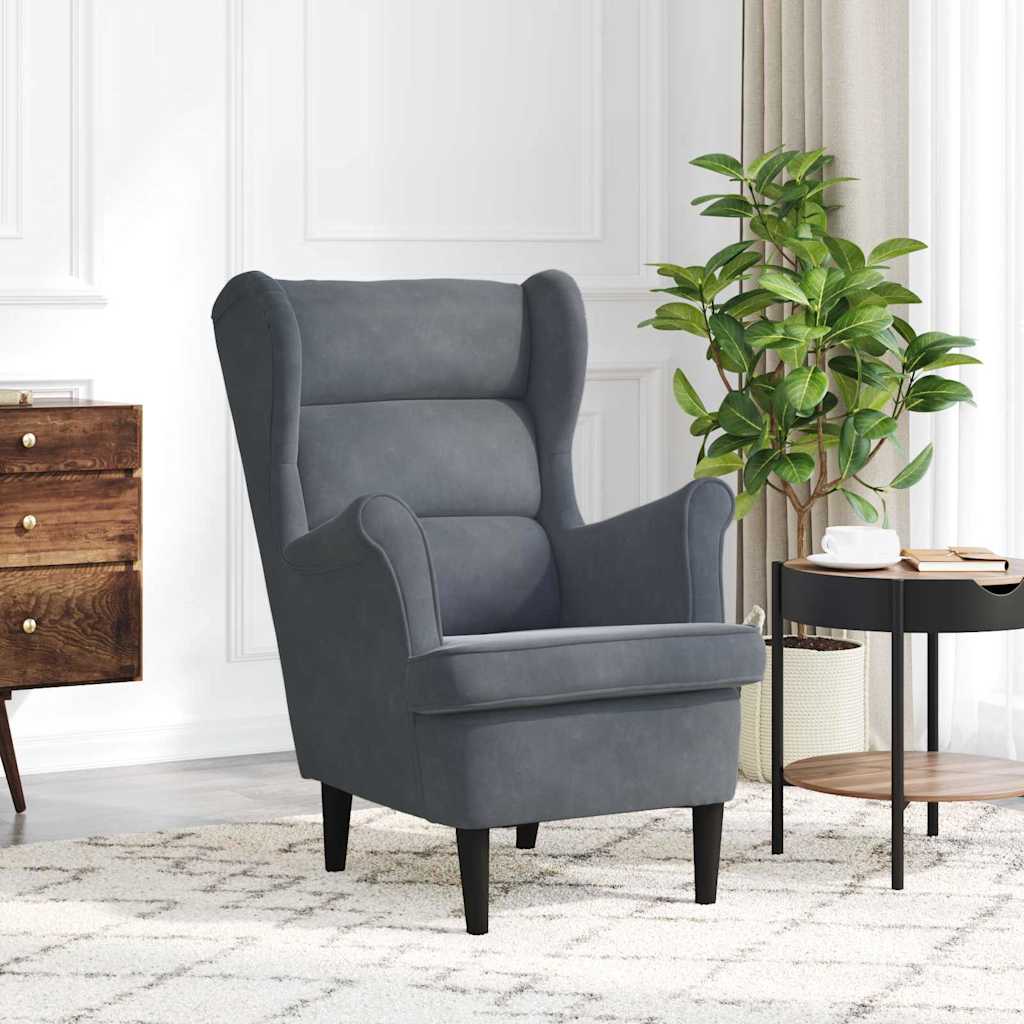 Fauteuil Donkergrijs Fluweel