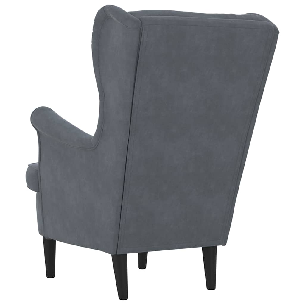 Fauteuil Donkergrijs Fluweel