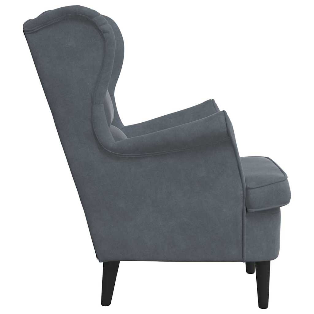 Fauteuil Donkergrijs Fluweel