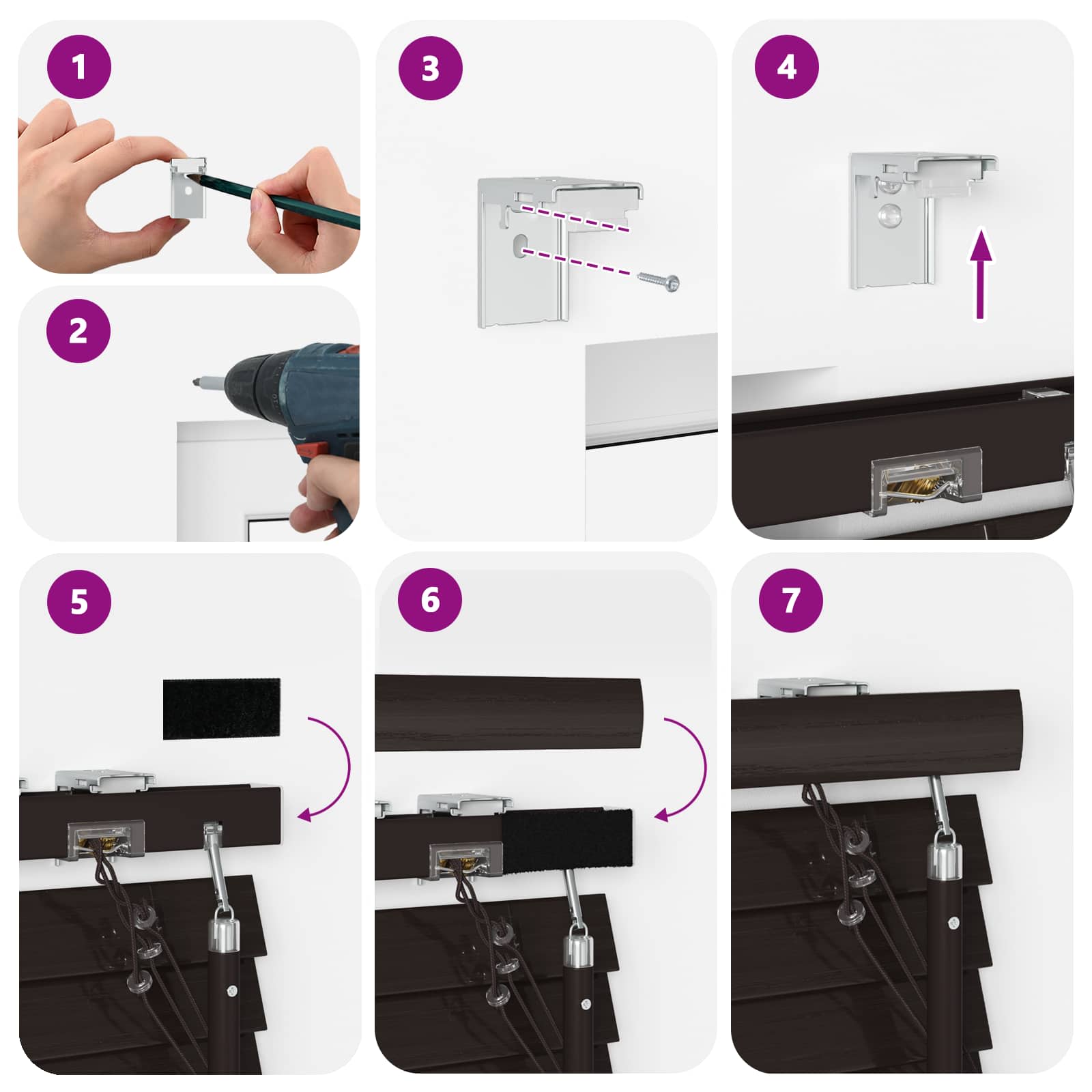 Venetiaanse jaloezie Donkerbruin 55 x 160 cm 35 mm