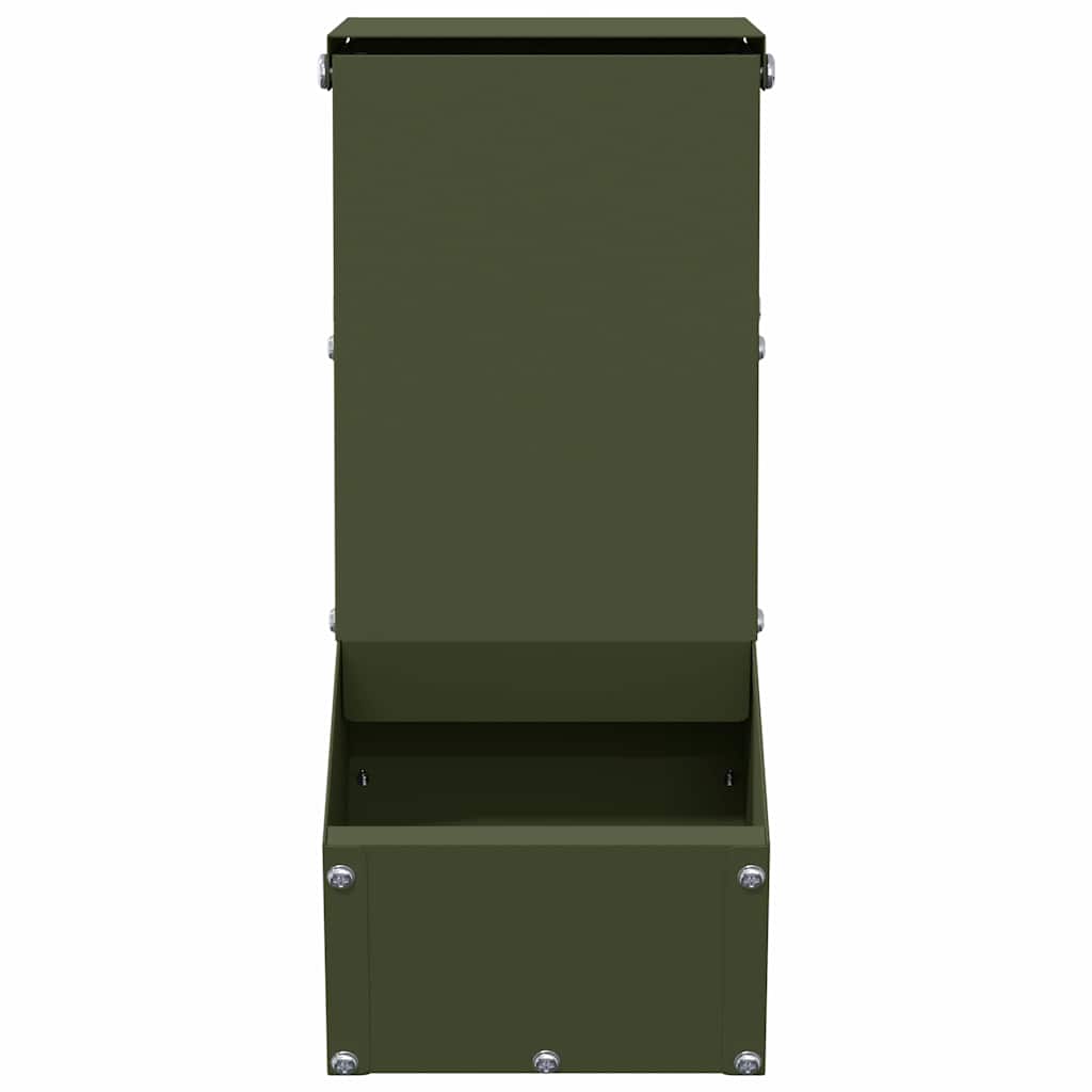 Konijnenvoer Olijf Groen 12,5 x 26 x 28,5 cm Koudgewalst Staal