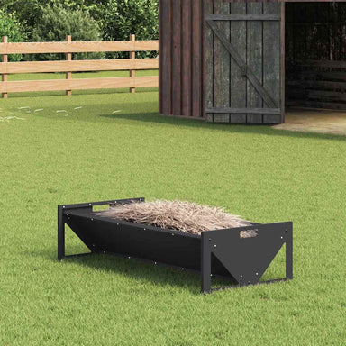 Voederbak voor vee Zwart 108 x 50 x 28 cm Koudgewalst Staal
