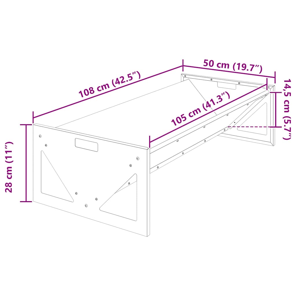 Voederbak voor vee Zilver 108 x 50 x 28 cm Gegalvaniseerd staal