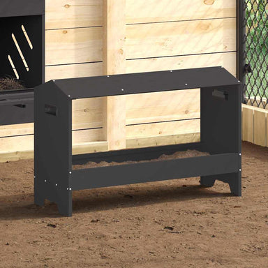 Kippen voederbak Zwart 81 x 32 x 53,5 cm Koudgewalst Staal