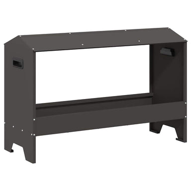 Kippen voederbak Zwart 81 x 32 x 53,5 cm Koudgewalst Staal