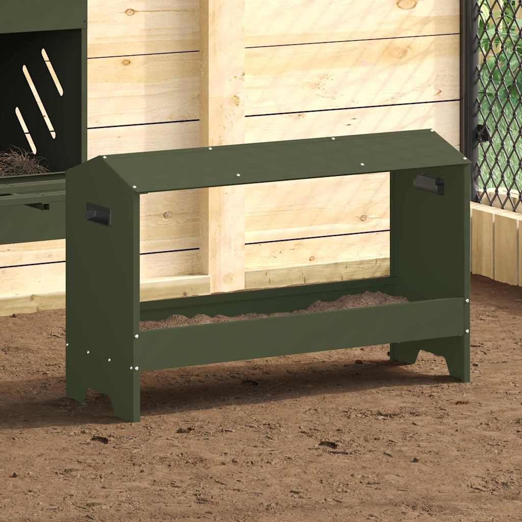 Kippen voederbak Olijf Groen 81 x 32 x 53,5 cm
