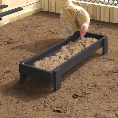 Kippen voederbak Zwart 80 x 28 x 13.5 cm Koudgewalst Staal