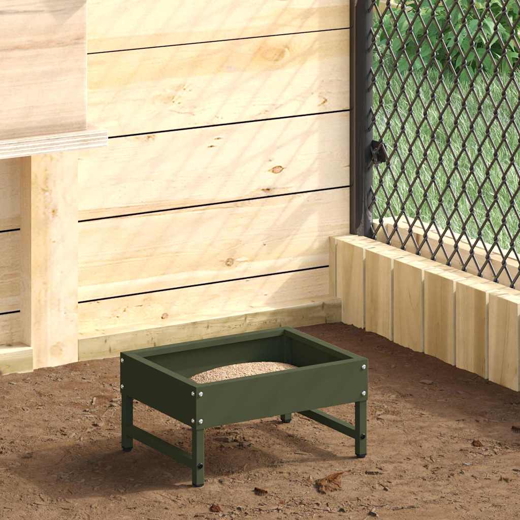 Vogeleter Olijf Groen 80 x 28 x 13.5 cm Koudgewalst Staal