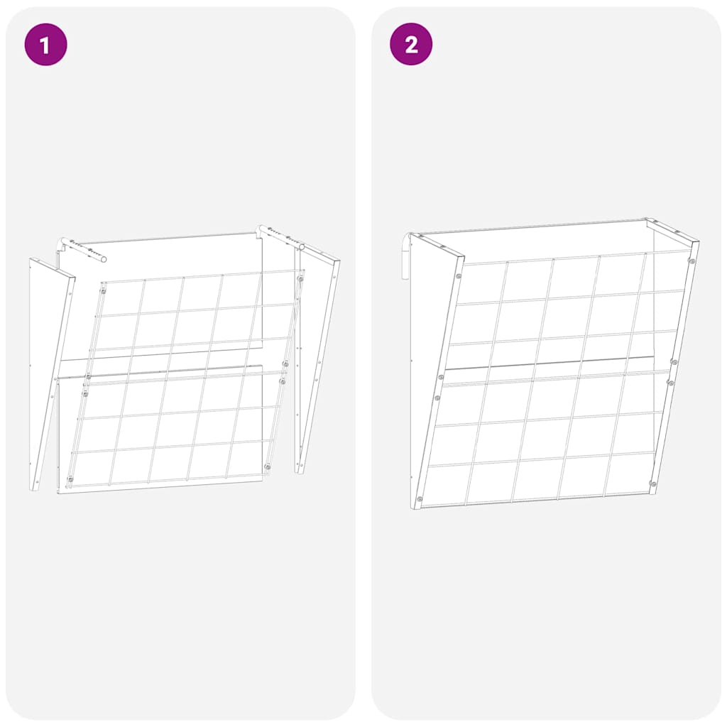 Hangend Hooi Feeder Zwart 61 x 33 x 66 cm Koudgewalst Staal