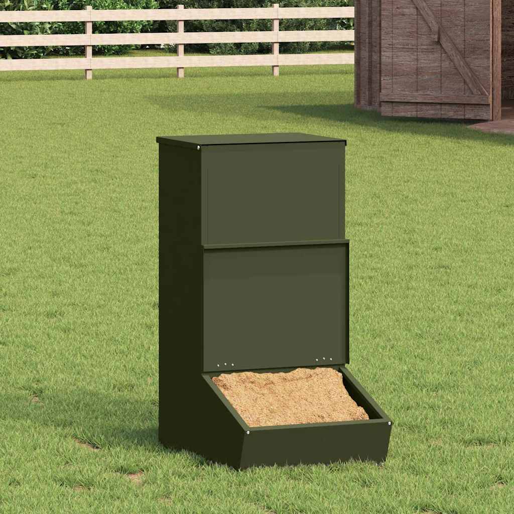 Varkensvoeder Olijf Groen 55 x 38 x 76 cm Koudgewalst Staal