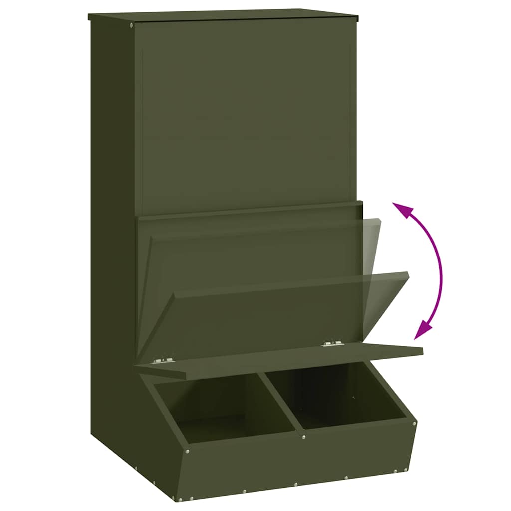 Varkensvoeder Olijf Groen 55 x 51 x 91,5 cm Koudgewalst Staal