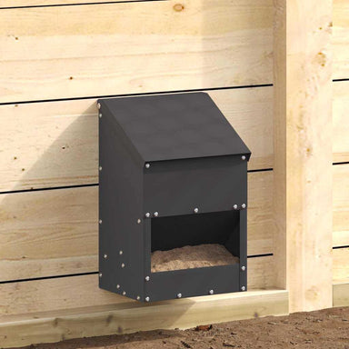 Kip voerbak Zwart 21 x 16 x 33 cm Koudgewalst Staal